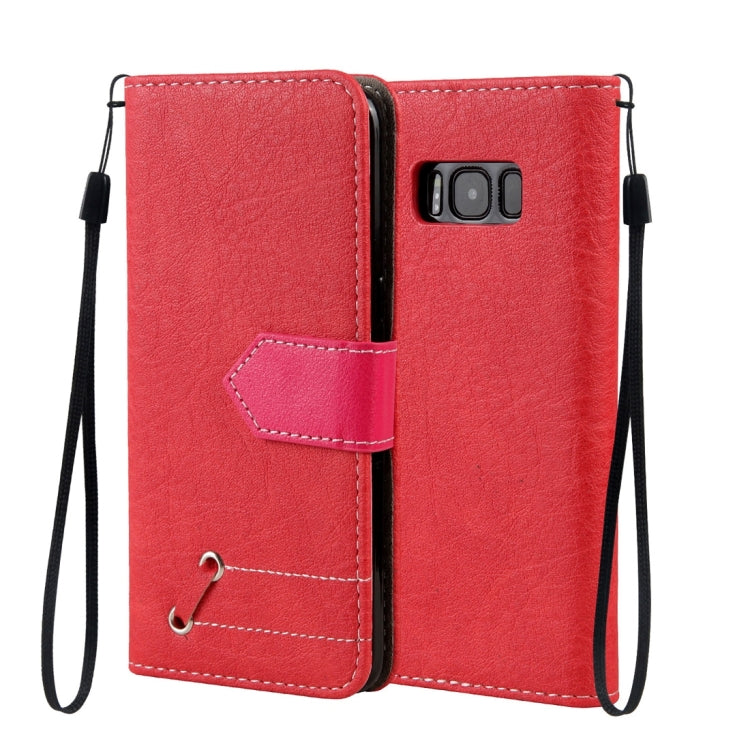 For Galaxy S8 Retro Crazy Horse Texture Contrast Color Horizontal Flip Leather Case with Holder & Card Slots & Wallet & Photo Frame & Lanyard