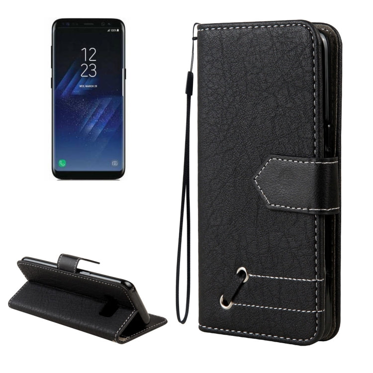 For Galaxy S8 + / G9550 Retro Crazy Horse Texture Contrast Color Horizontal Flip Leather Case with Holder & Card Slots & Wallet & Photo Frame & Lanyard