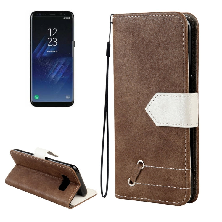 For Galaxy S8 + / G9550 Retro Crazy Horse Texture Contrast Color Horizontal Flip Leather Case with Holder & Card Slots & Wallet & Photo Frame & Lanyard