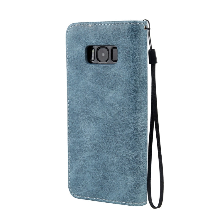 For Galaxy S8 + / G9550 Retro Crazy Horse Texture Contrast Color Horizontal Flip Leather Case with Holder & Card Slots & Wallet & Photo Frame & Lanyard