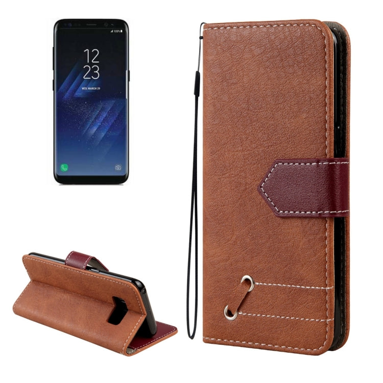 For Galaxy S8 + / G9550 Retro Crazy Horse Texture Contrast Color Horizontal Flip Leather Case with Holder & Card Slots & Wallet & Photo Frame & Lanyard