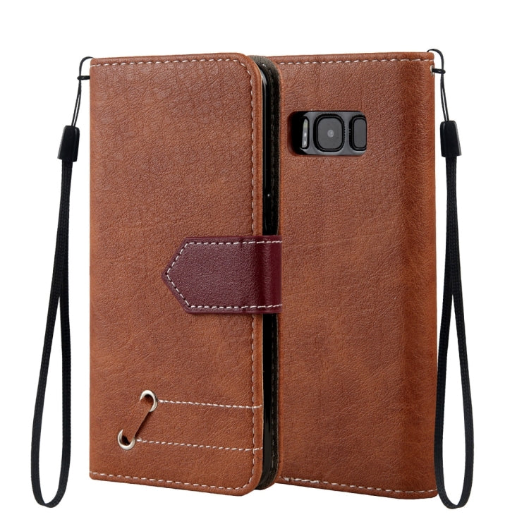 For Galaxy S8 + / G9550 Retro Crazy Horse Texture Contrast Color Horizontal Flip Leather Case with Holder & Card Slots & Wallet & Photo Frame & Lanyard