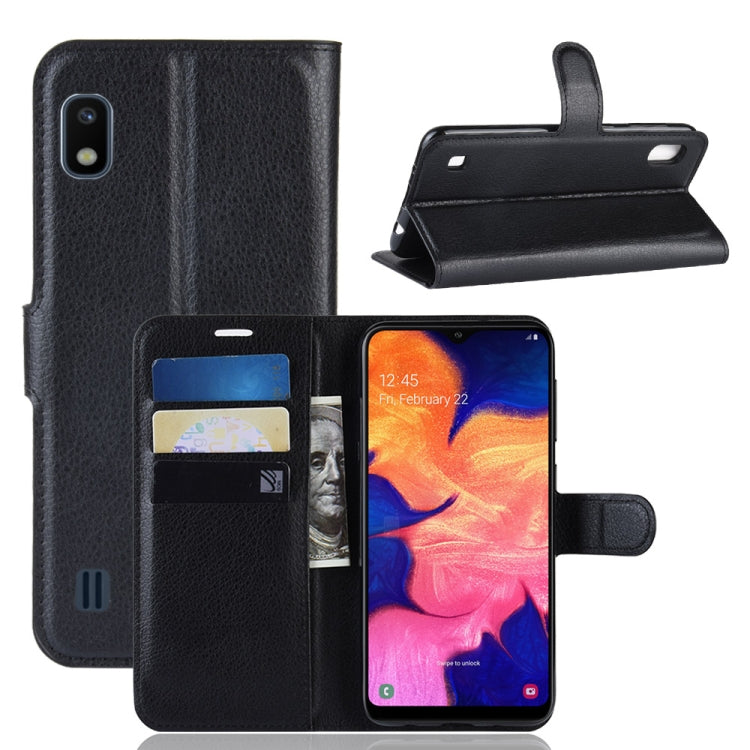 Litchi Texture Horizontal Flip Leather Case for Galaxy A10, with Wallet & Holder & Card Slots