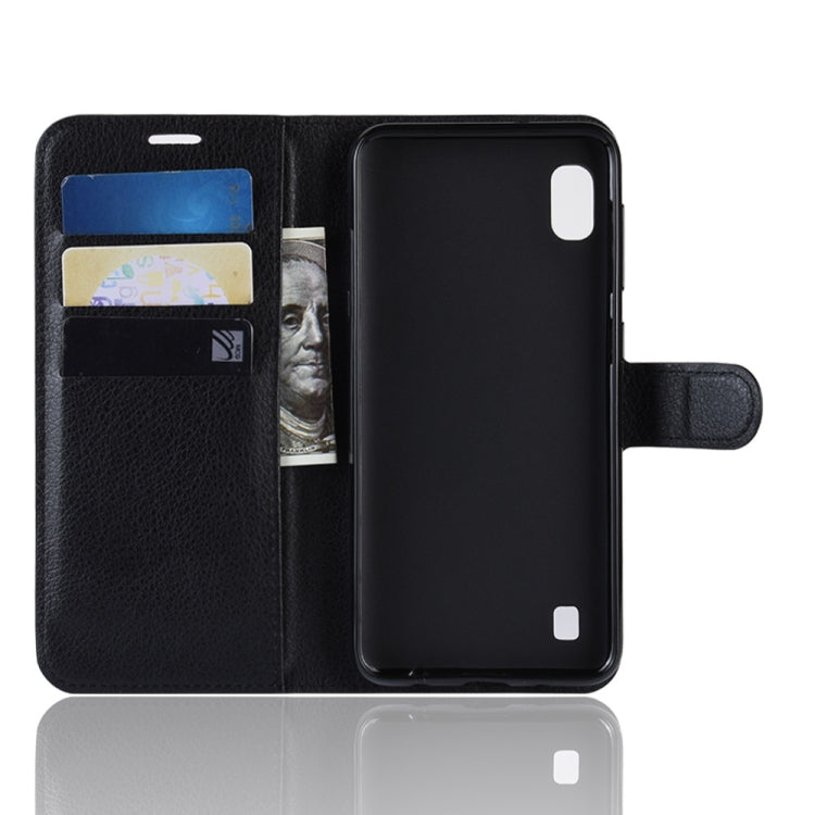 Litchi Texture Horizontal Flip Leather Case for Galaxy A10, with Wallet & Holder & Card Slots