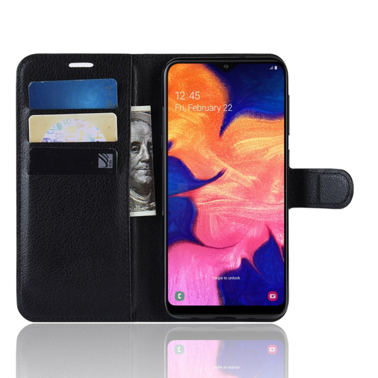 Litchi Texture Horizontal Flip Leather Case for Galaxy A10, with Wallet & Holder & Card Slots