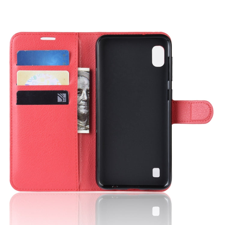 Litchi Texture Horizontal Flip Leather Case for Galaxy A10, with Wallet & Holder & Card Slots