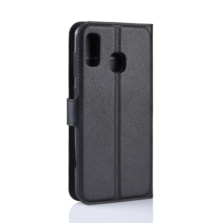 Litchi Texture Horizontal Flip Leather Case for Galaxy A20 & A30, with Wallet & Holder & Card Slots
