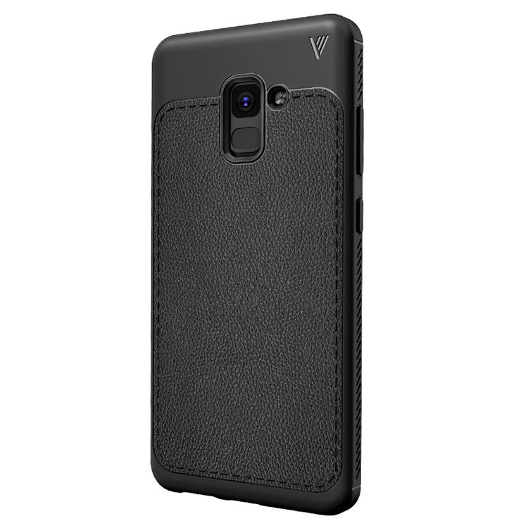 Lenuo Leshen Series for Galaxy A8+ (2018) TPU Litchi Texture Dropproof Protective Back Cover Case