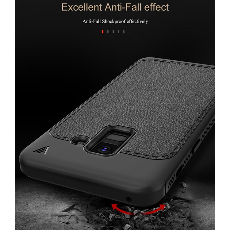 Lenuo Leshen Series for Galaxy A8+ (2018) TPU Litchi Texture Dropproof Protective Back Cover Case