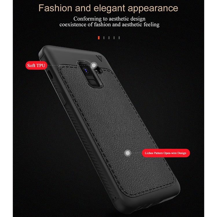 Lenuo Leshen Series for Galaxy A8+ (2018) TPU Litchi Texture Dropproof Protective Back Cover Case