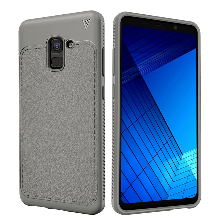 Lenuo Leshen Series for Galaxy A8+ (2018) TPU Litchi Texture Dropproof Protective Back Cover Case
