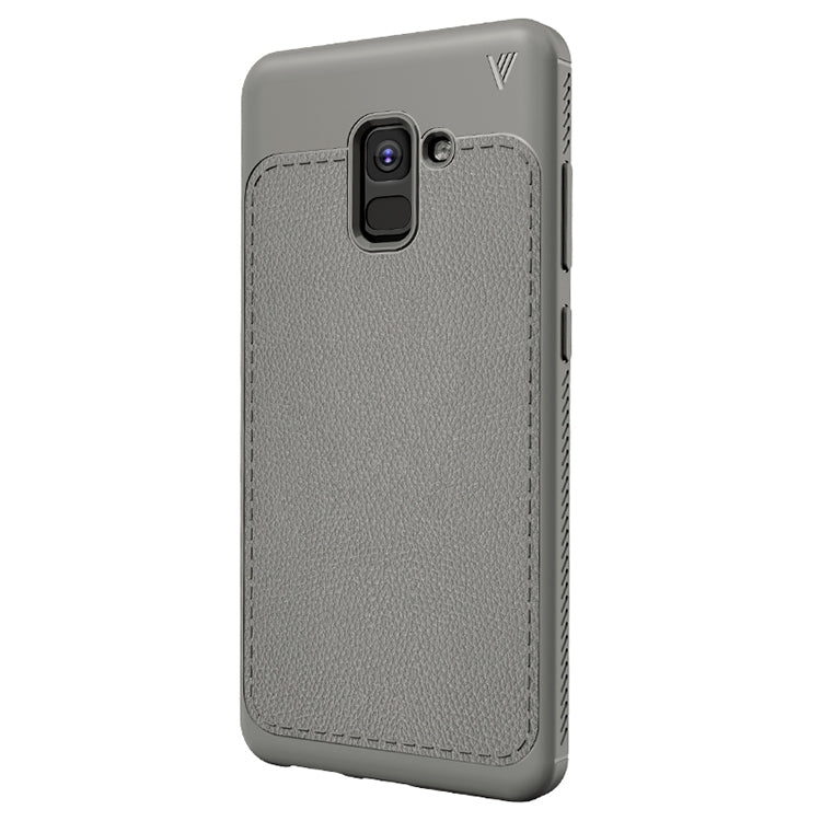 Lenuo Leshen Series for Galaxy A8+ (2018) TPU Litchi Texture Dropproof Protective Back Cover Case