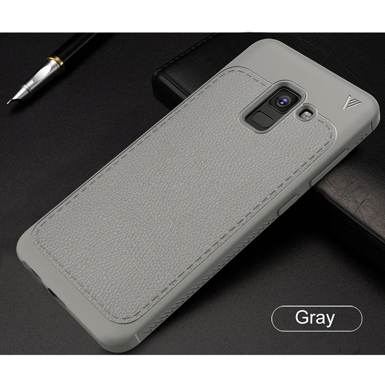 Lenuo Leshen Series for Galaxy A8+ (2018) TPU Litchi Texture Dropproof Protective Back Cover Case