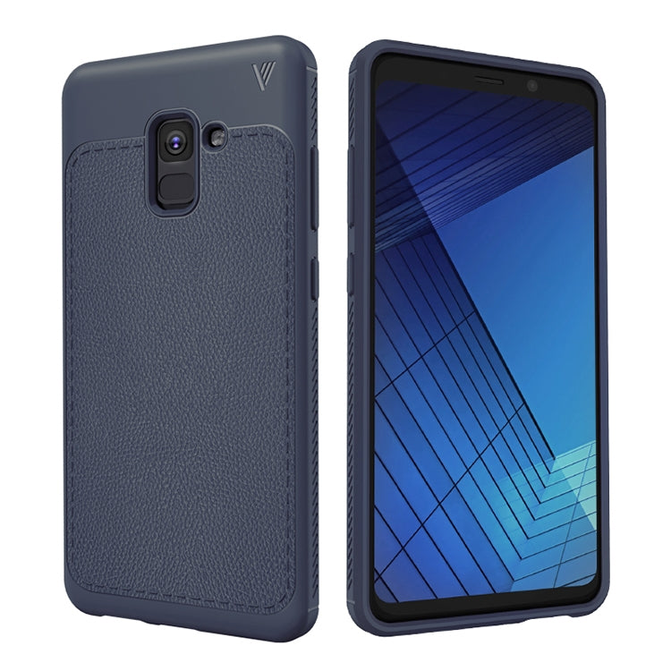 Lenuo Leshen Series for Galaxy A8+ (2018) TPU Litchi Texture Dropproof Protective Back Cover Case
