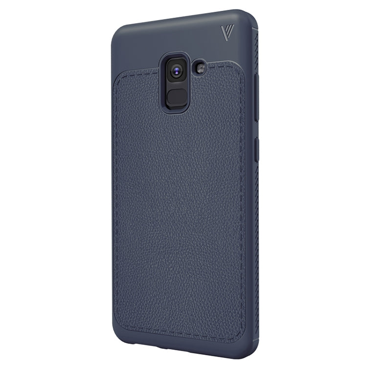 Lenuo Leshen Series for Galaxy A8+ (2018) TPU Litchi Texture Dropproof Protective Back Cover Case