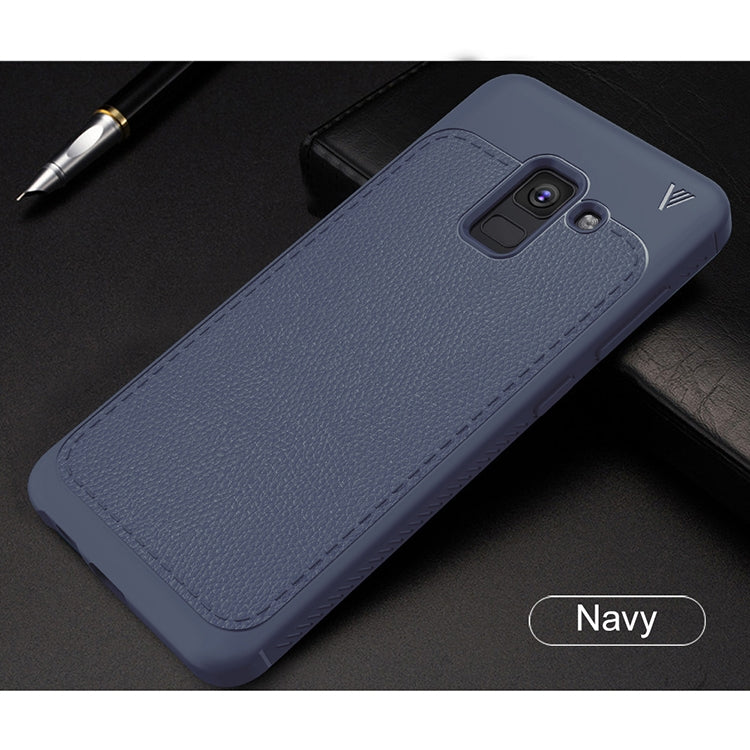 Lenuo Leshen Series for Galaxy A8+ (2018) TPU Litchi Texture Dropproof Protective Back Cover Case