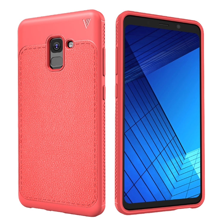 Lenuo Leshen Series for Galaxy A8+ (2018) TPU Litchi Texture Dropproof Protective Back Cover Case