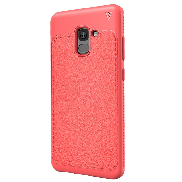 Lenuo Leshen Series for Galaxy A8+ (2018) TPU Litchi Texture Dropproof Protective Back Cover Case