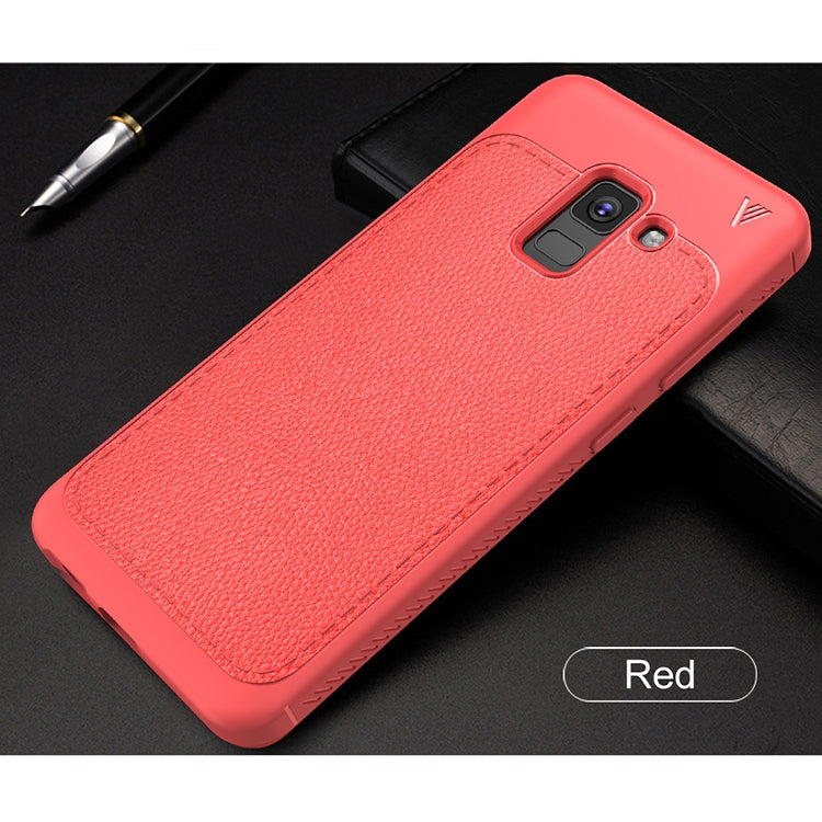 Lenuo Leshen Series for Galaxy A8+ (2018) TPU Litchi Texture Dropproof Protective Back Cover Case