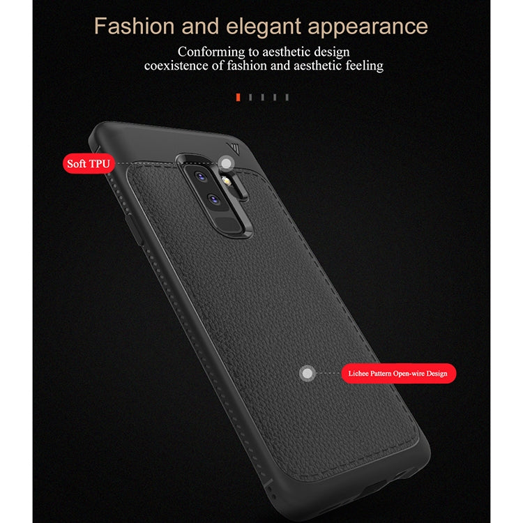 Lenuo Leshen Series for Samsung Galaxy S9+ TPU Litchi Texture Dropproof Protective Back Cover Case