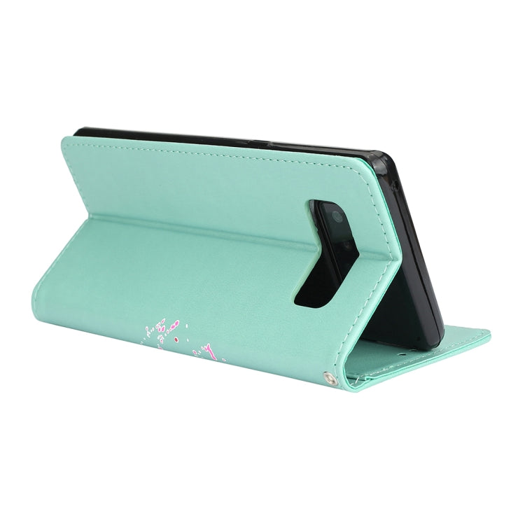 For Galaxy Note 8 Glittery Powder Flamingo Print Horizontal Flip Leather Case with Holder & Wallet & Card Slots & Photo Frame