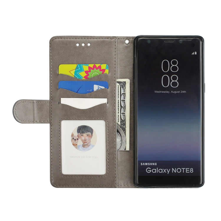 For Galaxy Note 8 Glittery Powder Flamingo Print Horizontal Flip Leather Case with Holder & Wallet & Card Slots & Photo Frame
