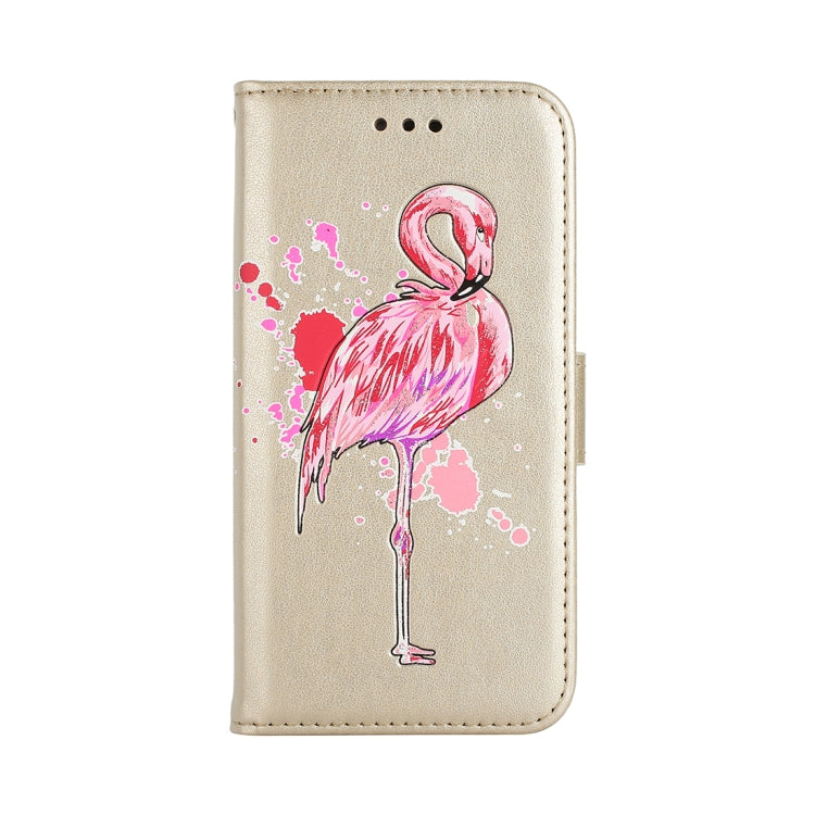 For Galaxy Note 8 Glittery Powder Flamingo Print Horizontal Flip Leather Case with Holder & Wallet & Card Slots & Photo Frame