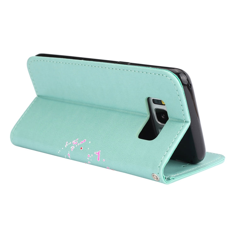 For Galaxy S8 Glittery Powder Flamingo Print Horizontal Flip Leather Case with Holder & Wallet & Card Slots & Photo Frame