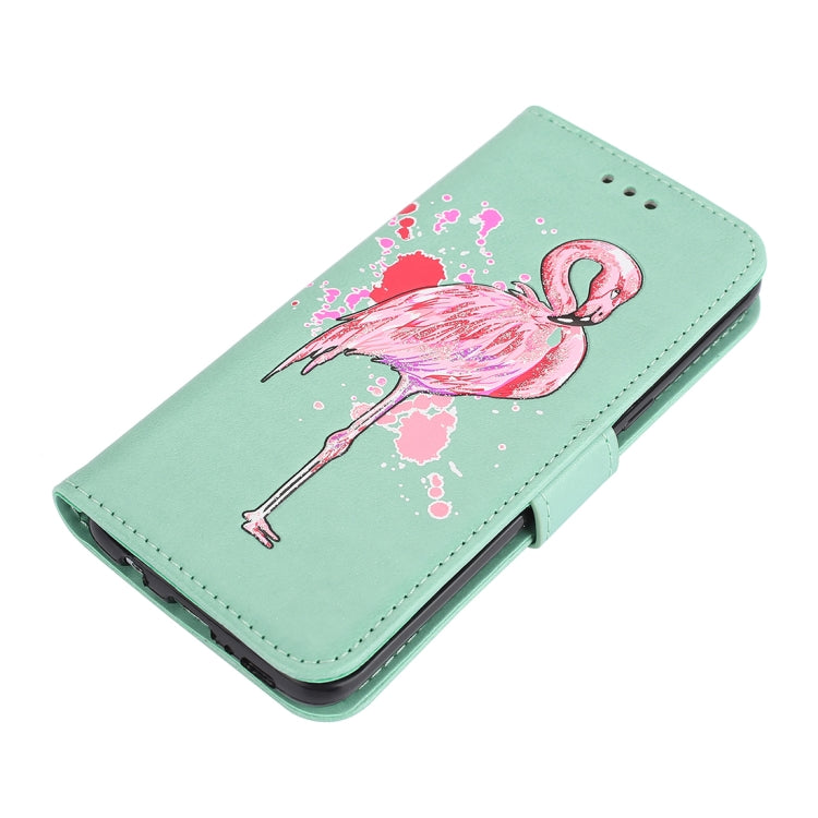 For Galaxy S8 Glittery Powder Flamingo Print Horizontal Flip Leather Case with Holder & Wallet & Card Slots & Photo Frame