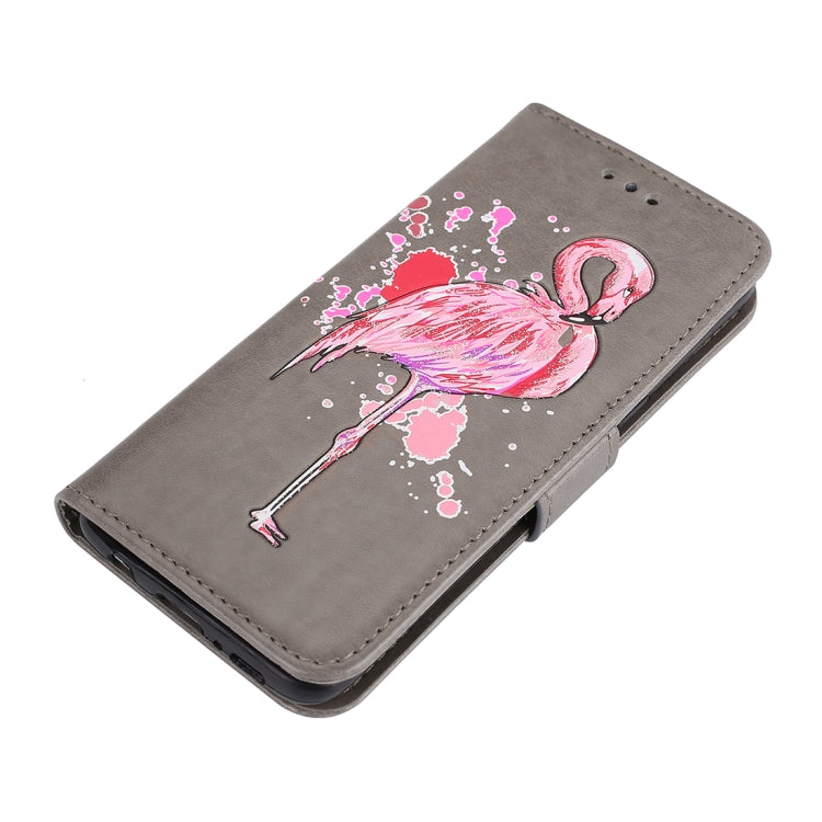 For Galaxy S8 Glittery Powder Flamingo Print Horizontal Flip Leather Case with Holder & Wallet & Card Slots & Photo Frame