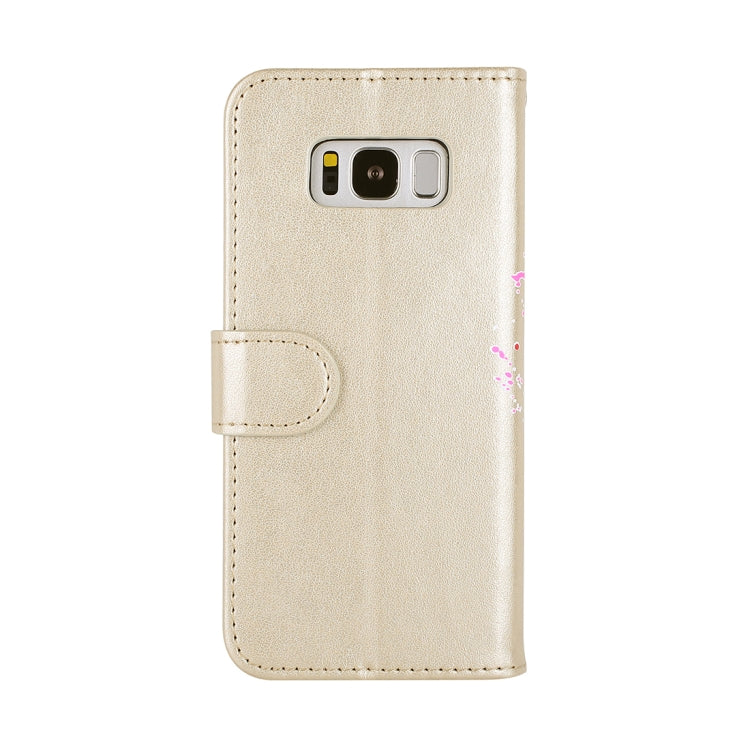 For Galaxy S8 Glittery Powder Flamingo Print Horizontal Flip Leather Case with Holder & Wallet & Card Slots & Photo Frame