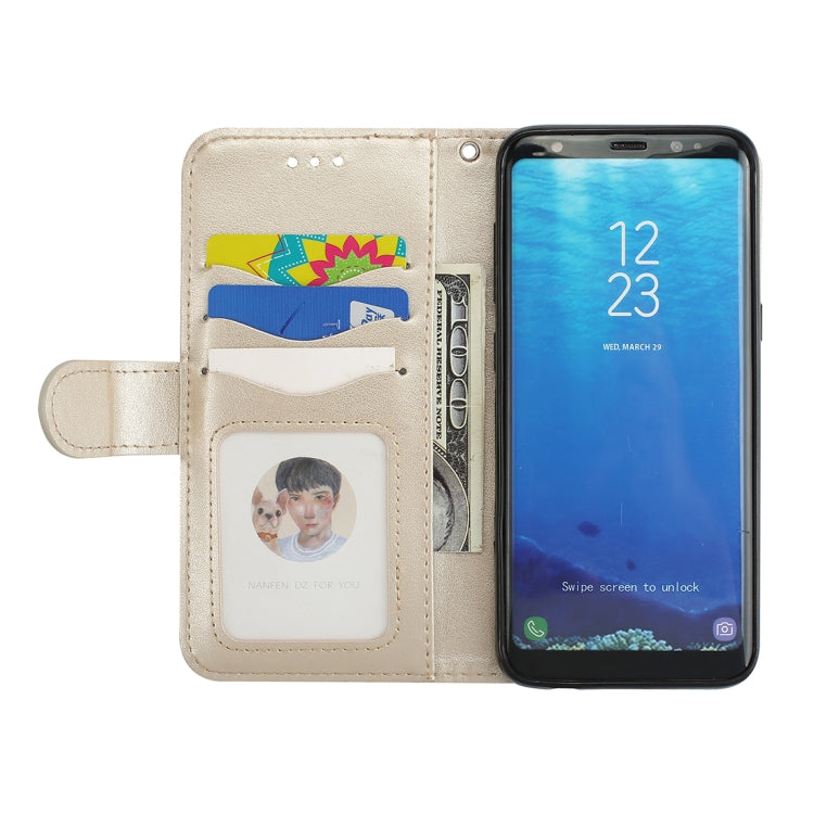 For Galaxy S8 Glittery Powder Flamingo Print Horizontal Flip Leather Case with Holder & Wallet & Card Slots & Photo Frame
