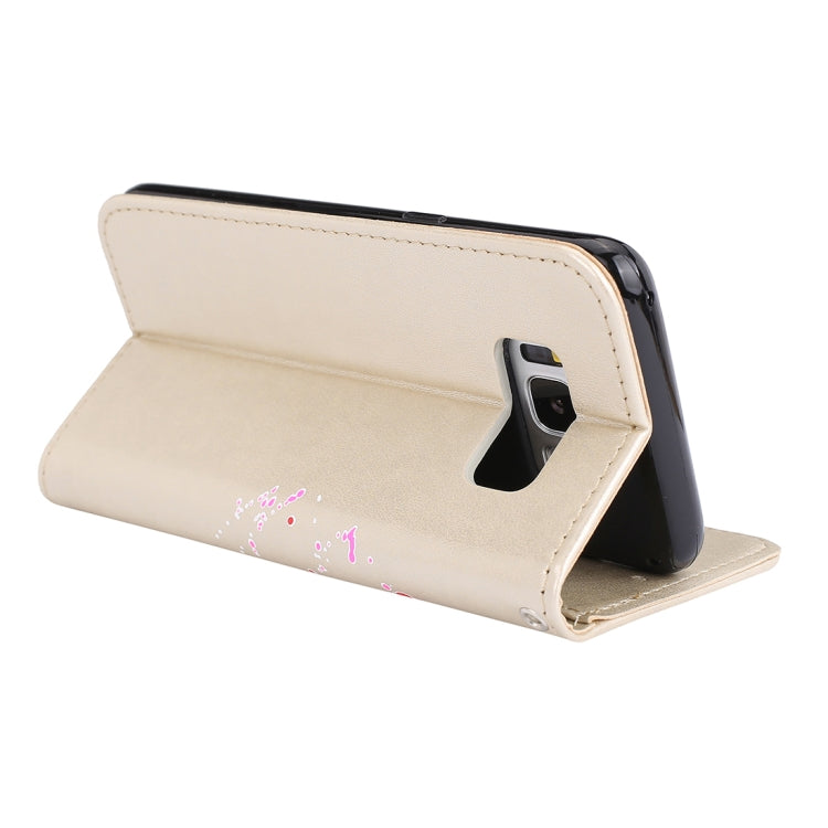 For Galaxy S8 Glittery Powder Flamingo Print Horizontal Flip Leather Case with Holder & Wallet & Card Slots & Photo Frame