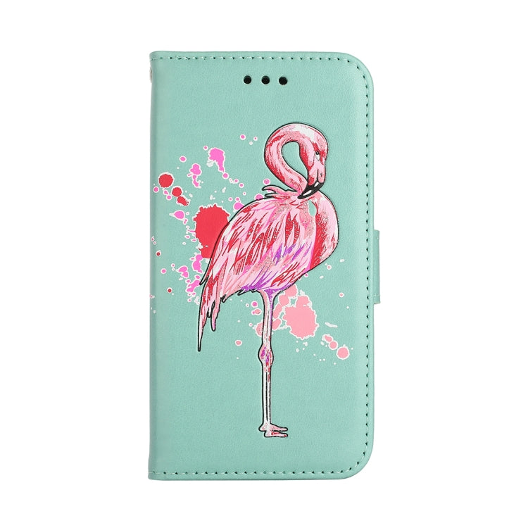 For Galaxy S8+ Glittery Powder Flamingo Print Horizontal Flip Leather Case with Holder & Wallet & Card Slots & Photo Frame