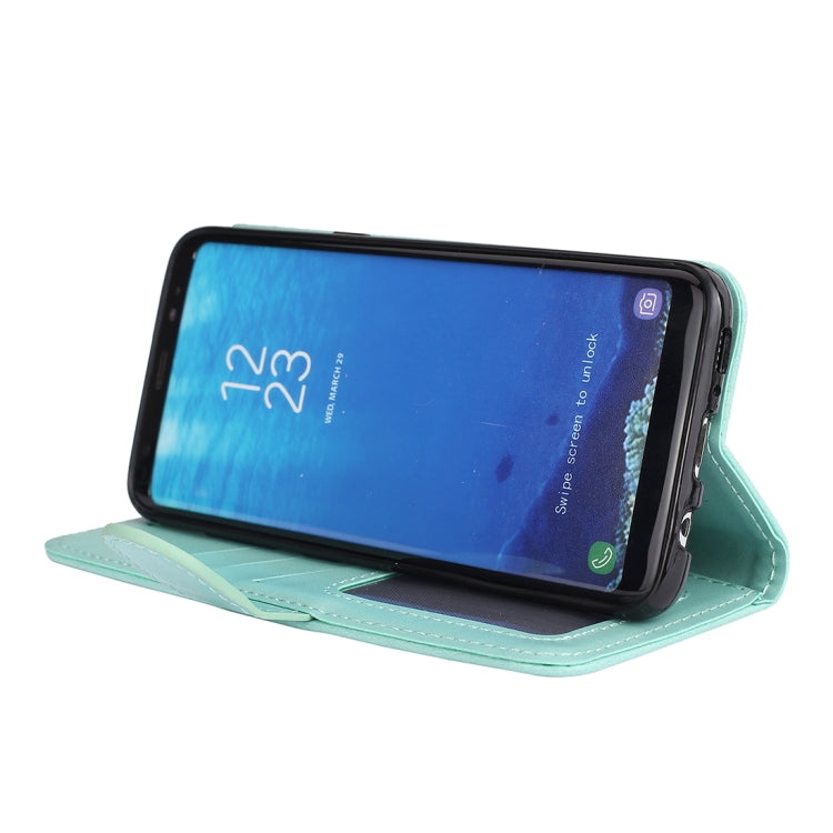 For Galaxy S8+ Glittery Powder Flamingo Print Horizontal Flip Leather Case with Holder & Wallet & Card Slots & Photo Frame