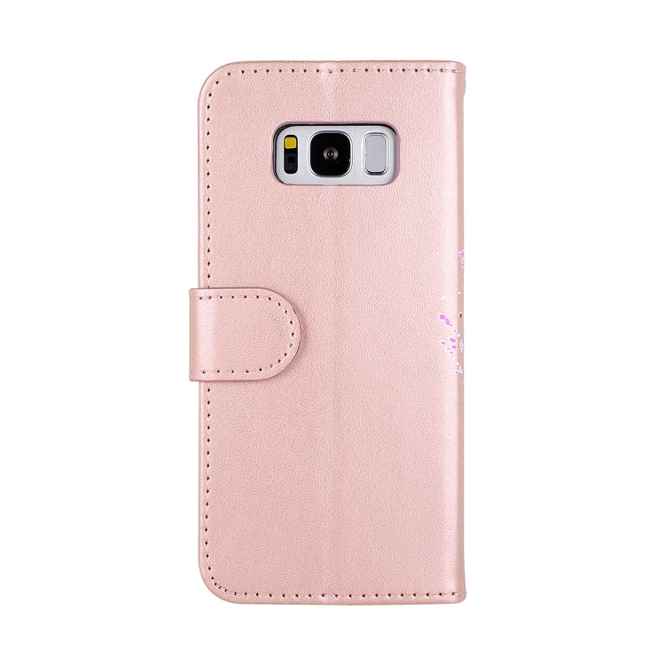 For Galaxy S8+ Glittery Powder Flamingo Print Horizontal Flip Leather Case with Holder & Wallet & Card Slots & Photo Frame