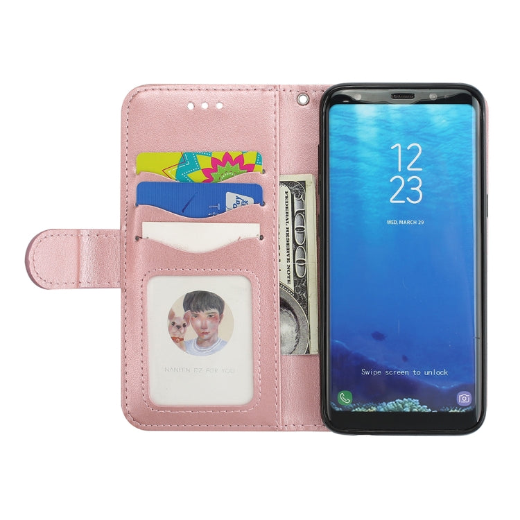 For Galaxy S8+ Glittery Powder Flamingo Print Horizontal Flip Leather Case with Holder & Wallet & Card Slots & Photo Frame