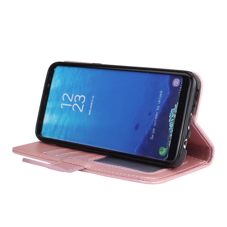 For Galaxy S8+ Glittery Powder Flamingo Print Horizontal Flip Leather Case with Holder & Wallet & Card Slots & Photo Frame