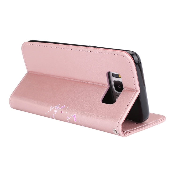 For Galaxy S8+ Glittery Powder Flamingo Print Horizontal Flip Leather Case with Holder & Wallet & Card Slots & Photo Frame