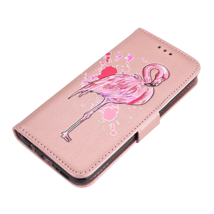For Galaxy S8+ Glittery Powder Flamingo Print Horizontal Flip Leather Case with Holder & Wallet & Card Slots & Photo Frame
