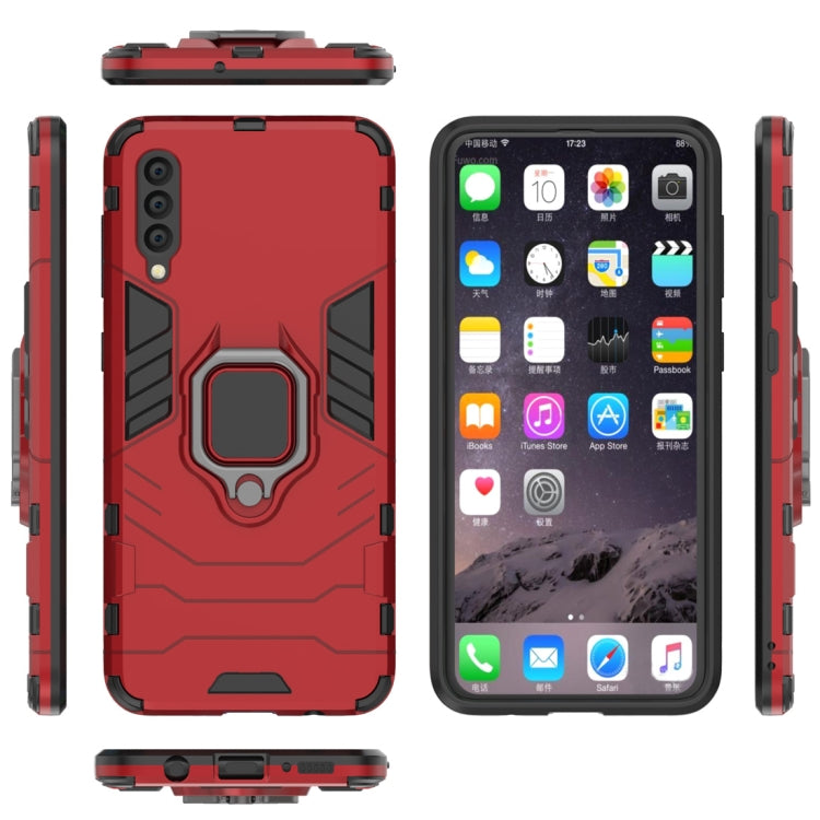 Shockproof PC + TPU Protective Case for Galaxy A50, with Magnetic Ring Holder