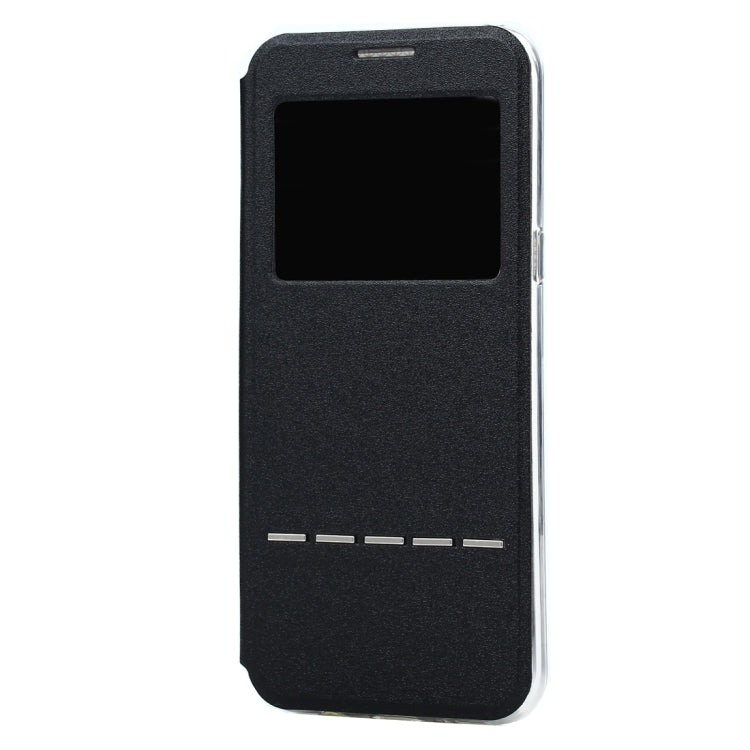 For Galaxy S8 + / G9550 Business Style Frosted Texture Horizontal Flip Leather Case with Call Display ID & SlideUnlock Slip & Holder