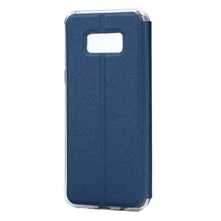 For Galaxy S8 + / G9550 Business Style Frosted Texture Horizontal Flip Leather Case with Call Display ID & SlideUnlock Slip & Holder