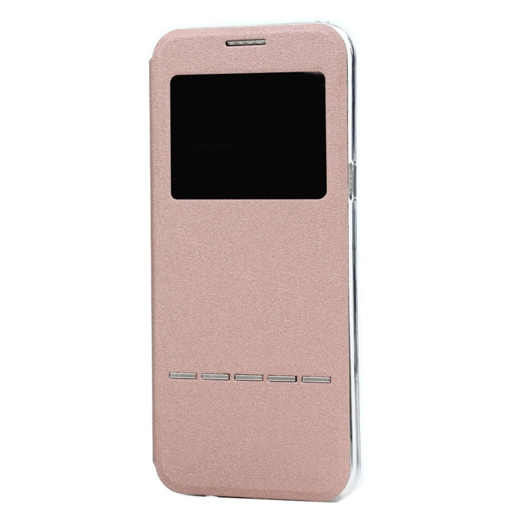 For Galaxy S8 + / G9550 Business Style Frosted Texture Horizontal Flip Leather Case with Call Display ID & SlideUnlock Slip & Holder
