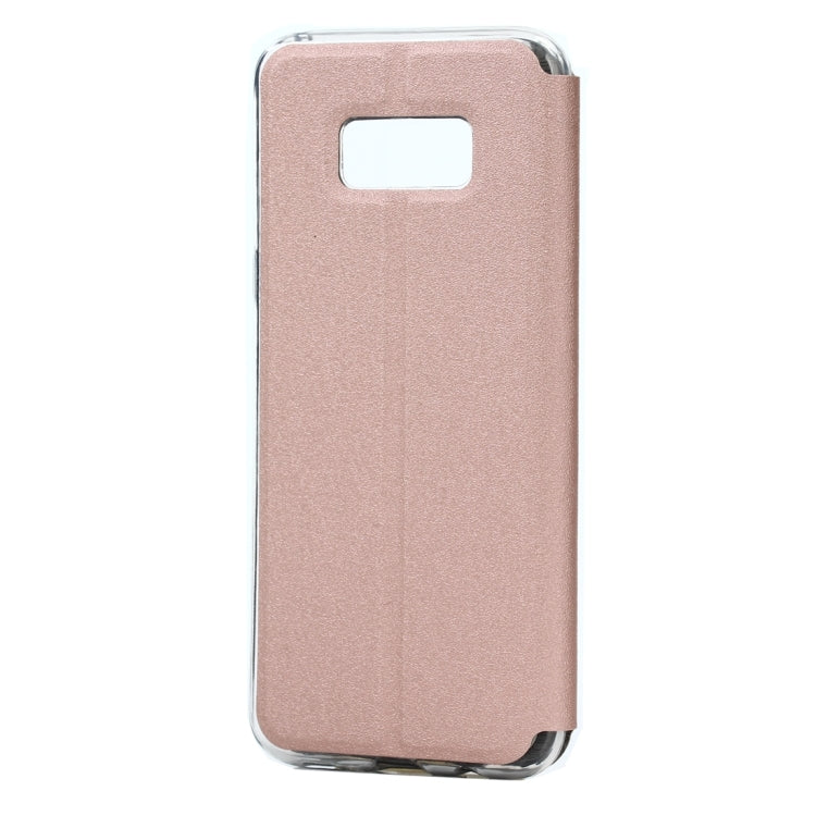For Galaxy S8 + / G9550 Business Style Frosted Texture Horizontal Flip Leather Case with Call Display ID & SlideUnlock Slip & Holder