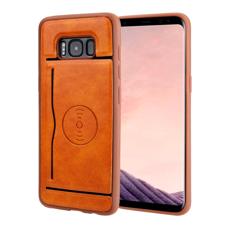 For Galaxy S8 Retro Crazy Horse Texture PU Leather Case with Holder & Card Slots & Hidden Back Sheet Iron