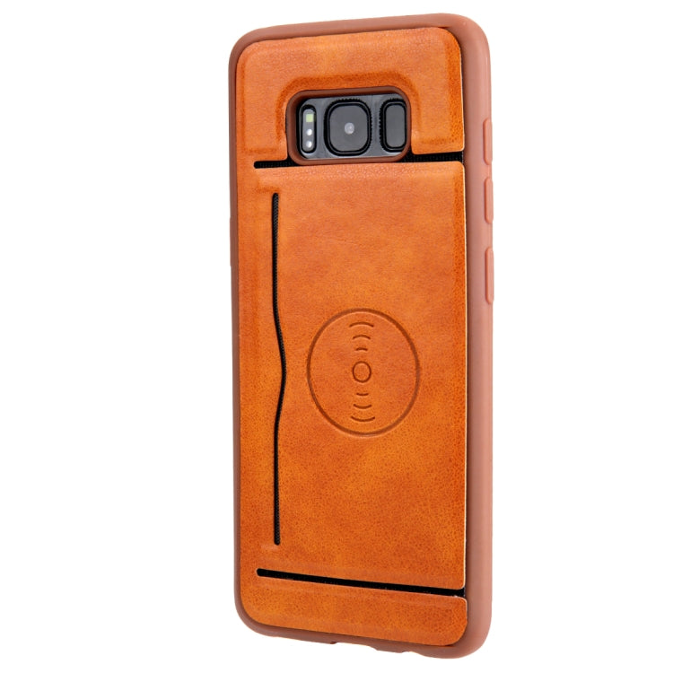 For Galaxy S8 Retro Crazy Horse Texture PU Leather Case with Holder & Card Slots & Hidden Back Sheet Iron