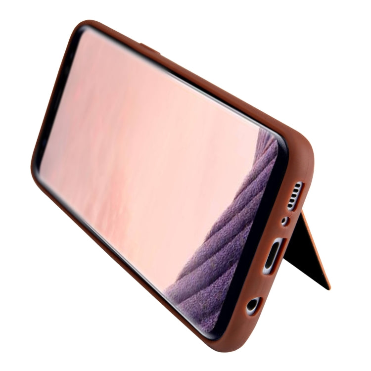 For Galaxy S8 Retro Crazy Horse Texture PU Leather Case with Holder & Card Slots & Hidden Back Sheet Iron