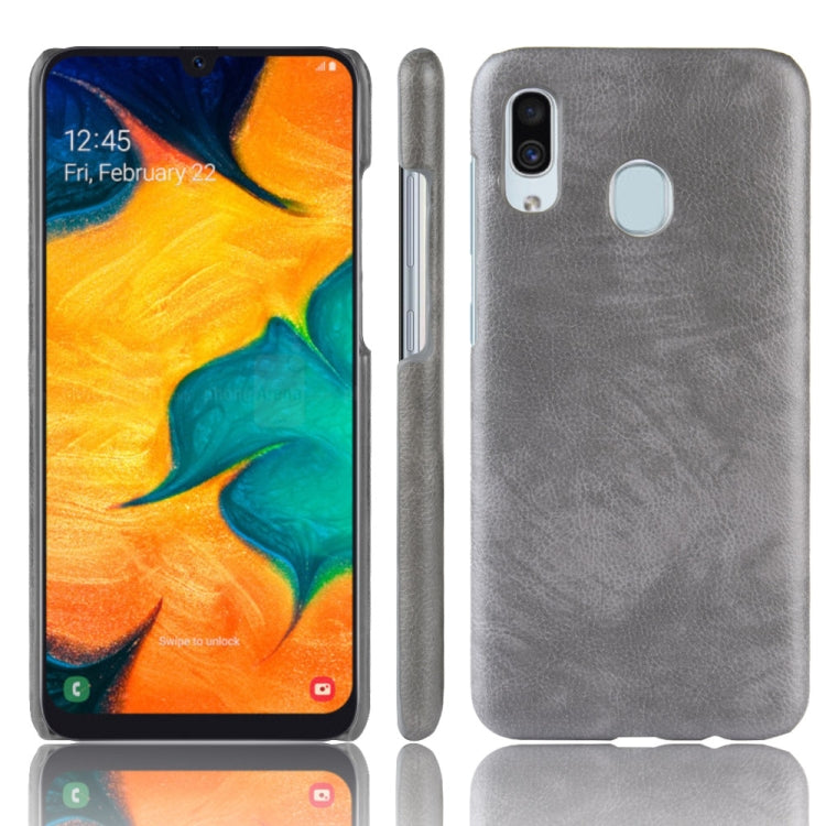 Shockproof Litchi Texture PC + PU Case for Galaxy A20e