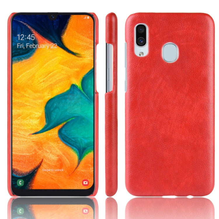Shockproof Litchi Texture PC + PU Case for Galaxy A20e